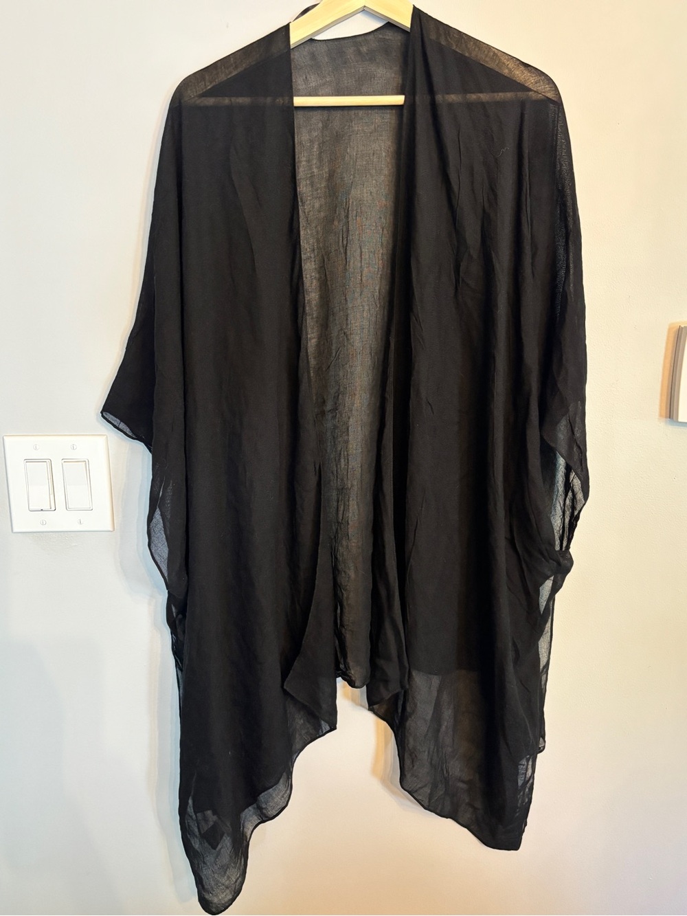 NWT Lightweight Black Open-Front Women's Kimono Jacket